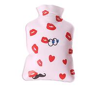 Botella de agua caliente con cubierta Buen sellado de PVC, bolsa de agua caliente duradera con patrón de perrito para calambres, alivio del dolor, paquete frío caliente extraíble Mini botella de agua