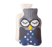 Botella de agua caliente con cubierta cuchillada 1 L capacidad bolsa de agua caliente para noches acogedoras alivio del dolor espalda cuello y hombros