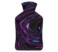 Botella de agua caliente con cubierta de diseño en espiral, bolsa de agua caliente de goma para aliviar el dolor, calambres, calentador de pies, terapia de calor y frío