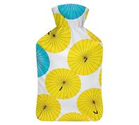 Botella de agua caliente con cubierta de paraguas, bolsa de agua caliente de goma para aliviar el dolor, calambres, calentador de pies, terapia de calor y frío