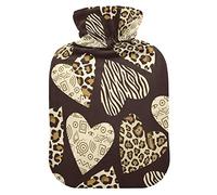 Botella de agua caliente con cubierta de terciopelo suave, bolsa de agua caliente para aliviar el dolor, compresa caliente y fría, calentador de cama corporal 1L