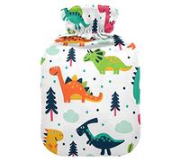 Botella de agua caliente con cubierta de terciopelo suave, divertida bolsa de agua caliente para aliviar el dolor, compresa caliente y fría, calentador de cama corporal de 1 l