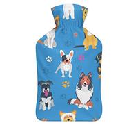Botella de agua caliente con cubierta para perros, patas, pastor terrier, labrador, bolsa de agua caliente de goma para aliviar el dolor, calambres, calentador de pies, terapia de calor y frío
