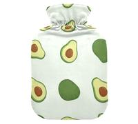 Botella de agua caliente con cubierta suave calentador de pies con funda suave verde aguacate bolsa de agua caliente para cuello, hombros y calambres menstruales, pequeña