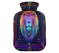 Botella de agua caliente con diseño de carta de tarot estrellada con cubierta suave, compresa caliente de 2 litros para terapias frías y calientes, terapias frías y calientes