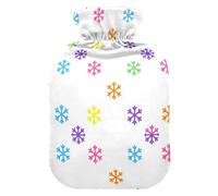Botella de agua caliente con diseño de copo de nieve arcoíris para aliviar | Bolsa caliente para dolores menstruales