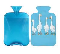 Botella de agua caliente con diseño de pato animal con funda, 2 L, bolsa de agua de gran capacidad para noches acogedoras, alivio del dolor, espalda, cuello y hombros