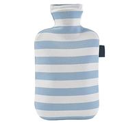 Botella de agua caliente con estampado a rayas, funda de algodón suave, portátil, a prueba de explosiones, para invierno, reutilizable, calentador de pies