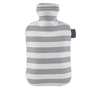 Botella de agua caliente con estampado a rayas, funda de algodón suave, portátil, a prueba de explosiones, para invierno, reutilizable, calentador de pies