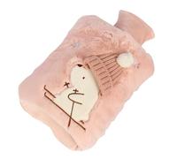 Botella de agua caliente con funda, bolsa de agua caliente de 2000 ml para compresión caliente y fría, calentador de pies para perros de esquí de invierno, color rosa