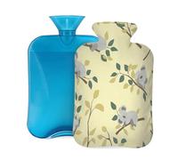 Botella de agua caliente con funda de 2 L, diseño de koala durmiendo, para adultos, calentador y alivio del dolor