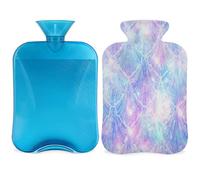 Botella de agua caliente con funda de 2 L, escala de sirena galaxia, bolsa de agua caliente para calentamiento de la cama alivio del dolor de período, funda para botella de agua caliente de concha