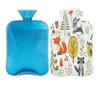Botella de agua caliente con funda esponjosa, bolsa de agua caliente de gran capacidad de 2 litros, bolsa de agua caliente de animales divertidos para noches acogedoras, alivio del dolor, espalda,