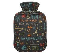 Botella de agua caliente con funda, Science Formulas 2L bolsa de agua caliente a prueba de fugas para calentador de manos, pies, cuello, hombros, espalda, alivio del dolor muscular, compresa fría