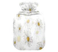 Botella de agua caliente con funda suave, bolsa de agua fría caliente extraíble para aliviar el dolor, calambres menstruales, calentadores de pies, manzanilla S