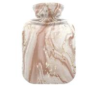 Botella de agua caliente con funda suave, bolsa de agua fría caliente extraíble para aliviar el dolor, calambres menstruales, calentadores de pies, diseño abstracto de mármol líquido S