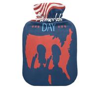 Botella de agua caliente con funda suave, bolsa de agua fría caliente extraíble para alivio del dolor, calambres menstruales, calentadores de pies, S Memorial Day Remember Honor