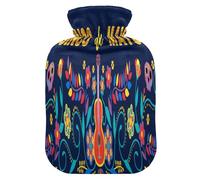 Botella de agua caliente con funda suave, bolsa de agua fría caliente extraíble para alivio del dolor, calambres menstruales, calentadores de pies, M vacaciones mexicanas, 5 de mayo