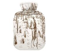 Botella de agua caliente con funda suave, bolsa de agua fría caliente extraíble para alivio del dolor, calambres menstruales, calentadores de pies, M American Wild West Desert Cowboy