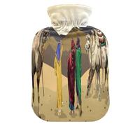 Botella de agua caliente con funda suave, bolsa de agua fría caliente extraíble para alivio del dolor, calambres menstruales, calentadores de pies, S Three Wise Men East Star Camellos