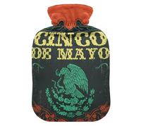 Botella de agua caliente con funda suave, bolsa de agua fría caliente extraíble para alivio del dolor, calambres menstruales, calentadores de pies, M Cinco de Mayo, vacaciones mexicanas, vintage
