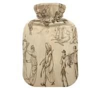 Botella de agua caliente con funda suave, bolsa de agua fría caliente extraíble para alivio del dolor, calambres menstruales, calentadores de pies, colección M Working Class Heroes