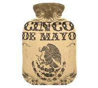 Botella de agua caliente con funda suave, bolsa de agua fría caliente extraíble para alivio del dolor, calambres menstruales, calentadores de pies M Cinco de Mayo vacaciones mexicanas