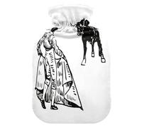 Botella de agua caliente con funda suave extraíble bolsa de agua fría caliente para alivio del dolor, calambres menstruales, calentadores de pies S Corrida Torero España esperando toro