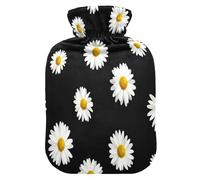 Botella de agua caliente con funda suave extraíble bolsa de agua fría caliente para alivio del dolor, calambres menstruales, calentadores de pies, flores de manzanilla