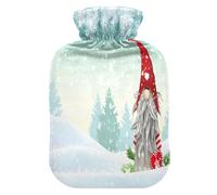 Botella de agua caliente con funda suave extraíble bolsa de agua fría caliente para alivio del dolor, calambres menstruales, calentadores de pies M gnomo tradicional escandinavo de Navidad llamado