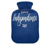 Botella de agua caliente con funda suave extraíble bolsa de agua fría caliente para alivio del dolor, calambres menstruales, calentadores de pies S Happy Independence Day Estados Unidos América