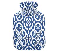 Botella de agua caliente con patrón abstracto plano Liberty con cubierta suave, bolsa de agua caliente de 1 litro para calambres menstruales, calambres menstruales