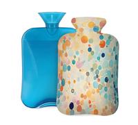 Botella de agua caliente con tapa, 2 L, burbujas de colores, para adultos, calentador y alivio del dolor