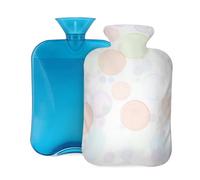 Botella de agua caliente con tapa, 2 L, burbujas de colores, para adultos, calentador y alivio del dolor