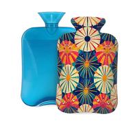 Botella de agua caliente con tapa, 2 L, paraguas clásico japonés, botellas de agua caliente para adultos, calentador y alivio del dolor