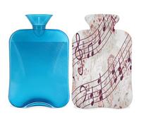 Botella de agua caliente con tapa, bolsa de agua caliente transparente de 2 l para compresas calientes/frías, calentador de manos, alivio del dolor de cuello y hombros (patrón floral)