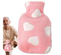 Botella de agua caliente con tapa, botella de agua caliente y fría con bonita cubierta llena, botella de agua caliente de felpa de 1 l, botella de agua caliente para cama, con bonita cubierta de