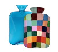 Botella de agua caliente con tapa de 2 L, bloques de graffiti de pintura, botellas de agua caliente para adultos, calentador/alivio del dolor