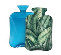 Botella de agua caliente con tapa de 2 l, botellas de agua caliente de jungla tropical para adultos, calentador/alivio del dolor