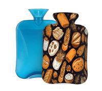 Botella de agua caliente con tapa de 2 L, botellas de agua caliente de pan de trigo para adultos, calentador/alivio del dolor