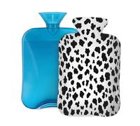 Botella de agua caliente con tapa de 2 L, estampado de vacas, botellas de agua caliente para adultos, calentador/alivio del dolor