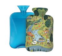 Botella de agua caliente con tapa de 2 L, para salida de primavera, para adultos, calentador/alivio del dolor