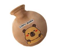 Botella de agua caliente con tapa de plush, 700 ml botella de agua, cute capybara a mano caliente, manga de botella de agua caliente, bolsa de agua caliente de Capybara