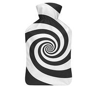 Botella de agua caliente con tapa, diseño de rayas en espiral, bolsa de agua caliente para aliviar el dolor, calambres, calentador de pies, terapia de calor y frío