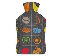 Botella de agua caliente con tapa, fondo de alimentos, bolsa de agua caliente de goma para aliviar el dolor, calambres, calentador de pies, terapia de calor y frío