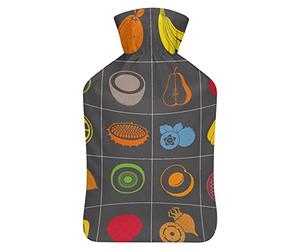 Botella de agua caliente con tapa, fondo de alimentos, bolsa de agua caliente de goma para aliviar el dolor, calambres, calentador de pies, terapia de calor y frío