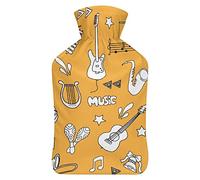 Botella de agua caliente con tapa, juego de música, bolsa de agua caliente de goma para aliviar el dolor, calambres, calentador de pies, terapia de calor y frío