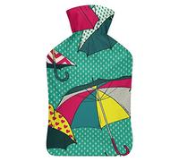 Botella de agua caliente con tapa, paraguas, bolsa de agua caliente de goma para aliviar el dolor, calambres, calentador de pies, terapia de calor y frío