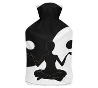 Botella de agua caliente con tapa, símbolo de Yin Yang, bolsa de agua caliente de goma para aliviar el dolor, calambres, calentador de pies, terapia de calor y frío
