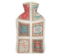 Botella de agua caliente con tapa, tarjeta del día de la madre, bolsa de agua caliente de goma para aliviar el dolor, calambres, calentador de pies, terapia de calor y frío